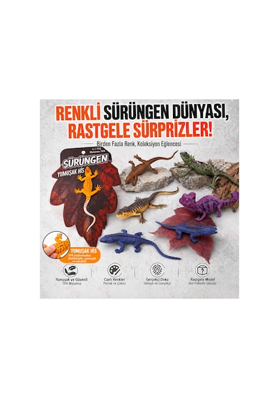 Uzayıp Esneyen Kertenkele Figürü Yumuşak Squishy Gerçekçi Sürüngen Stres Oyuncağı