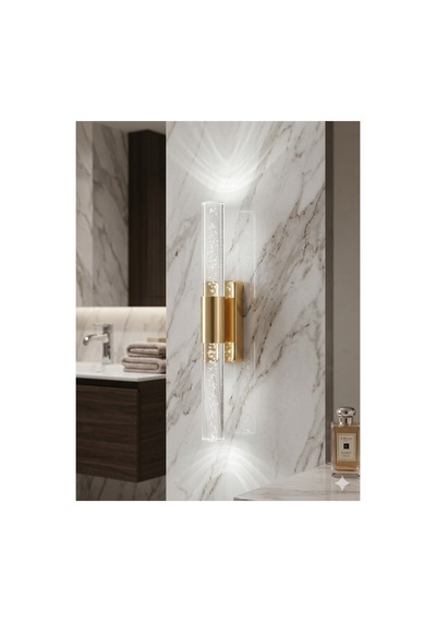 Bubblelight Small 31 Cm Modern Tasarım Led Aplik - Duvar Lambası - Gold - Pilli - Beyaz Led Altın
