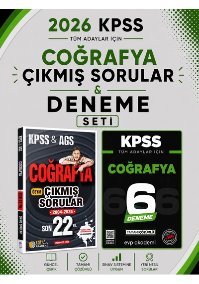 Eğit Akademi 2026 Kpss Coğrafya Çıkmış Sorular & Kpss Coğrafya 6 Deneme Evp Akademi Seti