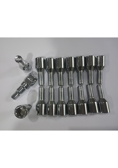 Allen-12 Başlı Krom Kaplı Bijon M12X1.25. DİŞ=28 MM TAM BOY 55 MM