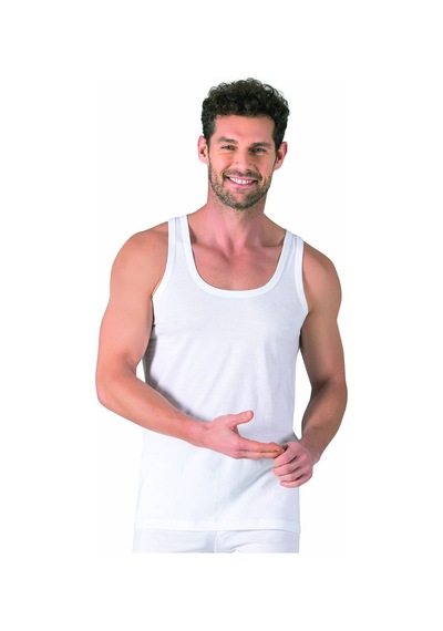 Özkan Underwear Özkan 11407 3'lü Paket Erkek %100 Pamuklu Süprem Esnek Rahat Kalın Askılı Örme Atlet Beyaz