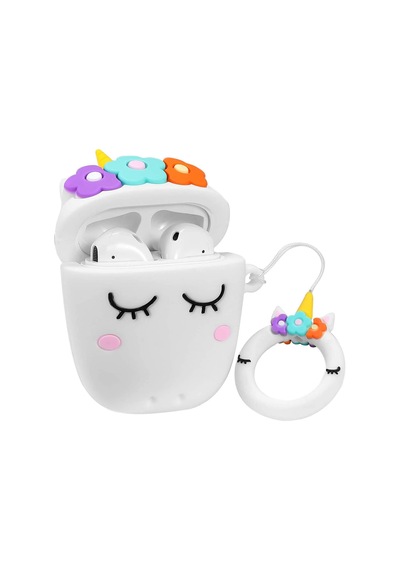 Bipower Apple Uyumlu AirPods 1-2 Kılıf Unicorn Beyaz
