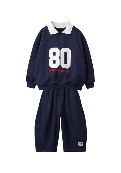 Erkek Çocuk Polo Yaka Sweatshirt Ve Eşofman Altı Lacivert