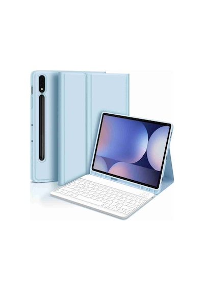 Fuchsia Galaxy Tab S10 Plus İle Uyumlu 12.4" Standlı Klavyeli Tablet Kılıfı Klavye + Stand