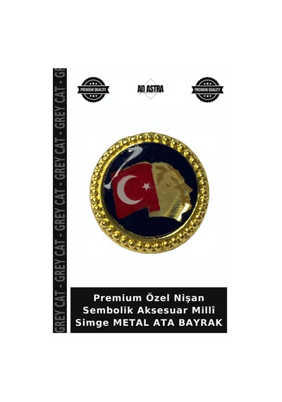 Premium Özel Nişan Sembolik Aksesuar Millî Simge Metal Ata Bayrak Altın
