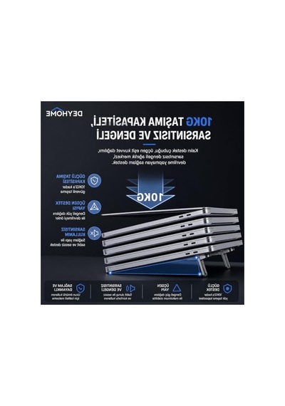 Taşınabilir Laptop Standı, Gümüş, Isı Dağıtıcı, 2 Kademeli Ayar 1