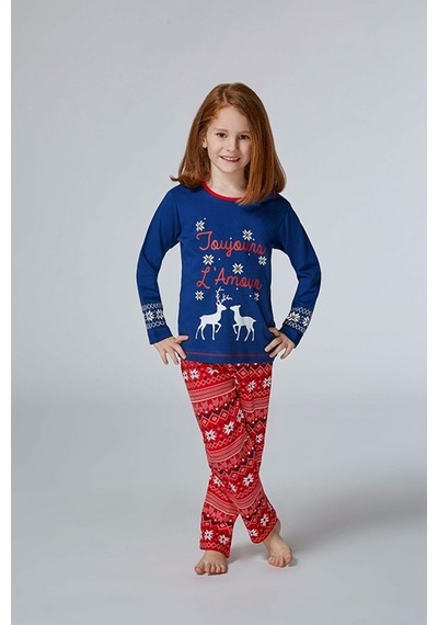 Roly Poly Kız Çocuk Bisiklet Yaka Pijama Takım (2954) (1-4 Yaş)
