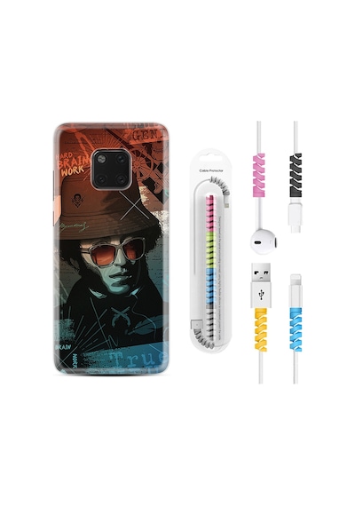 Huawei Mate 20 Pro Kılıf Kablo Koruyuculu Hard Brain Work 1646