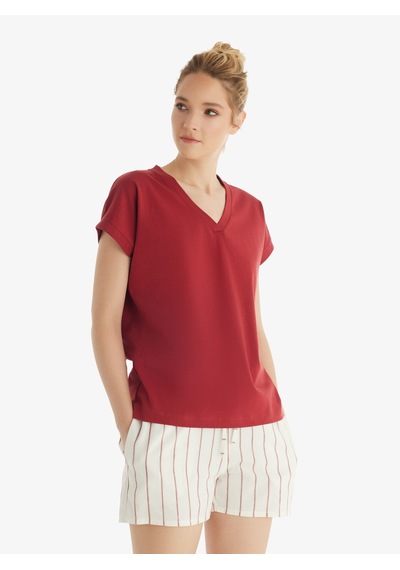 Blackspade Kadın T-shirt 60553 - Bordo Bordo