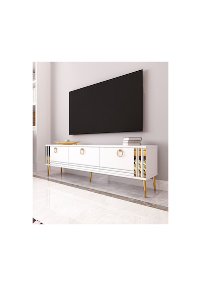 Altın 150 Cm Tv Ünitesi, Tv Sehpası Beyaz - Altın Beyaz-beyaz Altın 150 Cm Tv Ünitesi, Tv Sehpası Beyaz - Altın Beyaz-beyaz