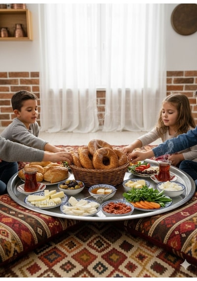 Yemek Tepsisi Çelik Yer Sofrası 80 Cm Paslanmaz Sunum Sinisi No:85 Metalik Gri