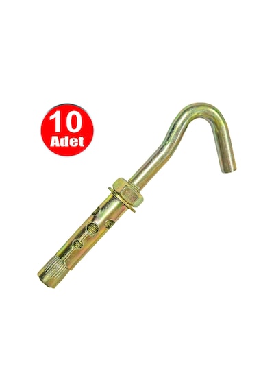 Açık Kancalı Çelik Dübel Halkalı Beton Dübeli M6x90 8mm -10 Adet