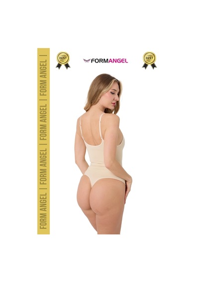 Carlburn Korse İz Bırakmayan Kaymaz Seamless Toparlayıcı Dikişsiz Kadın Çıtçıtlı String Body Korse - 4 Adet Ten