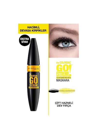 Maybelline New York The Colossal Go Extreme Leather Black Maskara Siyah