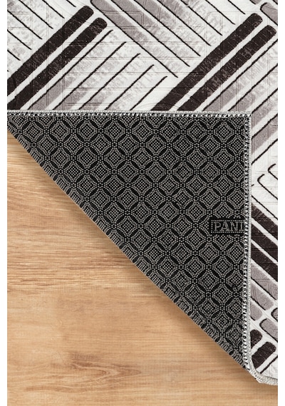 Villadia Home Textile Modern Desen Emboss Baskılı Kaymaz Taban Elit Şık Dört Mevsim Yıkanabilir Halı Yolluk Oturma Salon Odası Gri