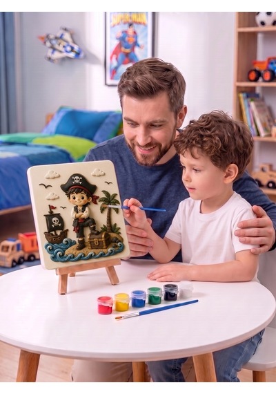 15x15 Korsan Çocuk Taş Boyama Seti Çocuk Ve Yetişkin Hobi Kiti
