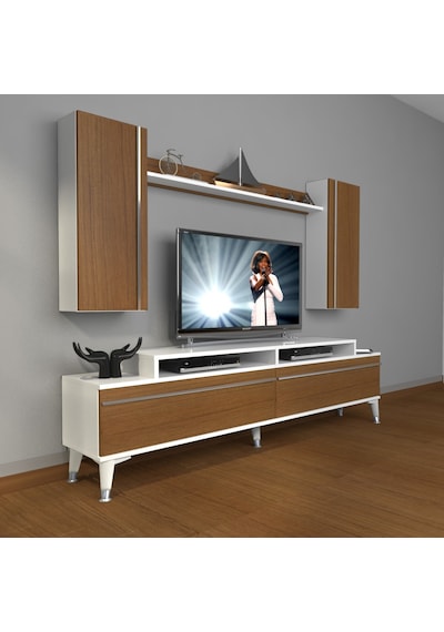 Decoraktiv Ekoflex 7 Mdf Silver Tv Ünitesi Tv Sehpası Beyaz - Ceviz