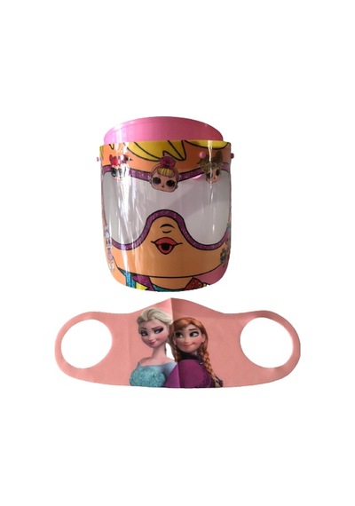 Gürbey Lol Bebek Baskılı Çocuk Siperlik + Elsa Desenli Çocuk Maske
