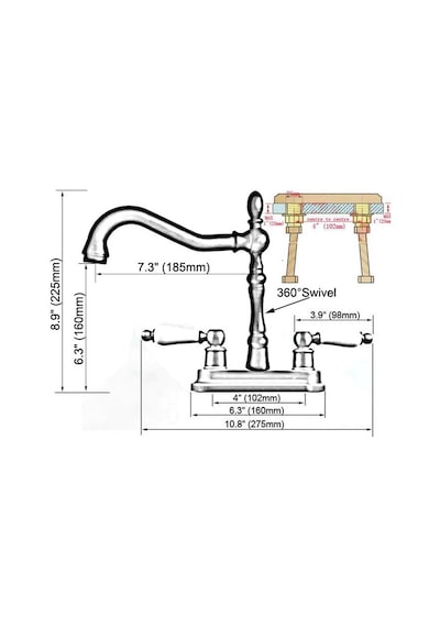 Banyo Lavabo Bataryası Ankastre Mat Siyah 22.5 CM