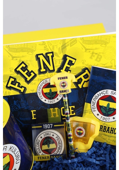 Dekomus Özel Kutulu Lisanslı Fenerbahçe Kırtasiye Seti Altın