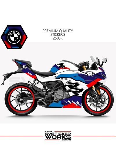Cfmoto 250sr Kaplama Bmw Hp4 Desen Motor Kaplama Modeli Hazır Kit Beyaz