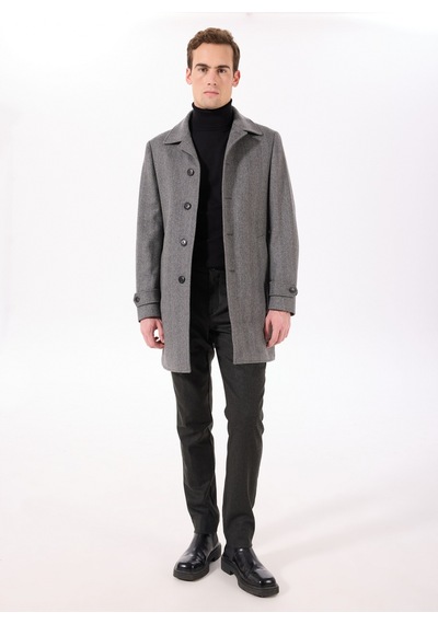 Hackett Gri Erkek Slim Fit Kaban Hm403240