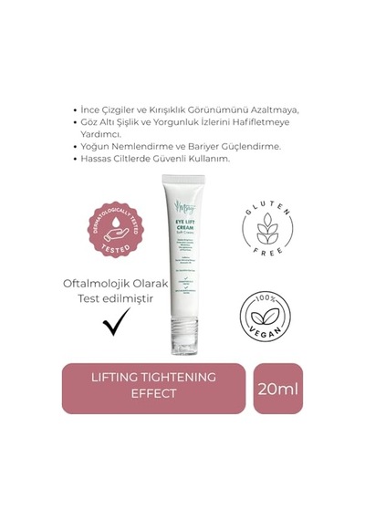 Eye Lift Cream, Yaşlanma & Kırışıklık & Morluk Karşıtı, Avakado, Caffeine Ginseng, Hibiscus