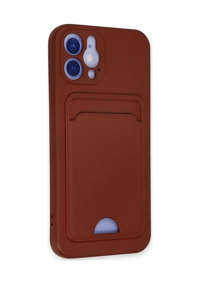 Apple İphone 12 Kılıf Kelvin Kartvizitli Silikon - Bordo