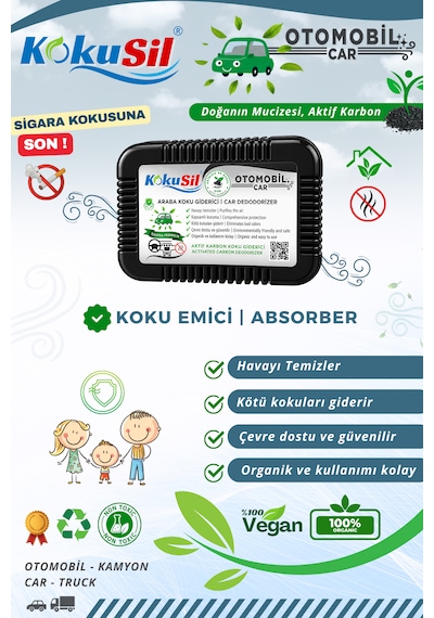 Kokusil Otomobil, Araba, Oto Ve Kamyon Koku Giderici Koku Emici Siyah