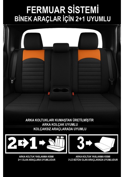 Formentor Tay Tüyü Üniversal Oto Koltuk Kılıfı - 5 Koltuk Tam Set Taba