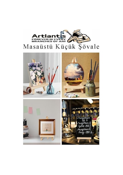 Mini Şövale 10x10 Cm Siyah Tuval 3 Ml Akrilik Boya 6 Renk Ve Fırça Mini Siyah Tuval Masaüstü Küçük Şövale Boyama Seti