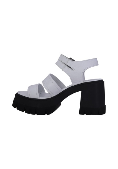 Albishoes Albini 26y10883 Hakiki Deri Topuklu Kadın Sandalet Beyaz