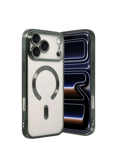 Newface Apple iPhone Uyumlu - 17 Pro Kross Magneticsafe Kapak - Koyu Yeşil Belirtilmemiş