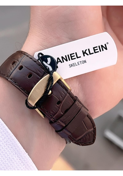 Daniel Klein Deri Kordon Otomatik Mekanizma Metap Ve Güneş Kadranlı Erkek Kol Saati+bileklik 14013.5 Sarı
