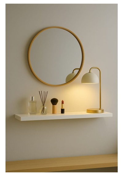 70 Cm Mat Beyaz Mdf Gizli Bağlantı Duvar Rafı Dresuar Dekoratif