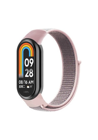 Xiaomi Mi Band 8 Uyumlu Krd-03 Hasır Kordon - Pink Sand