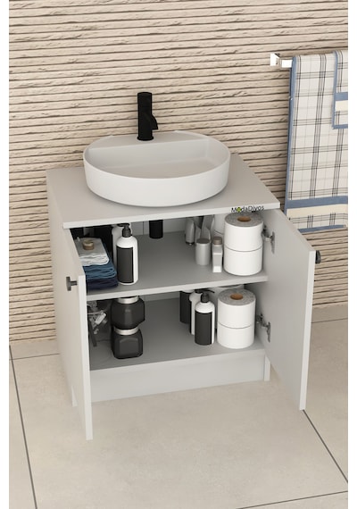 Rodelisa Lavabo Altı Dolap 00 % Mdf Çanak Lavabo Uyumlu - Banyo Dolabı Beyaz