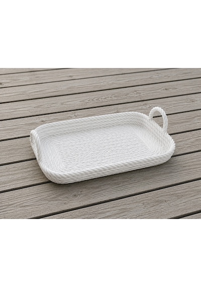 3d Baskı Çok Amaçlı Dekoratif Organizer Tepsisi - Masaüstü Düzenleyici, Banyo Ve Mutfak Saklama Tepsisi-beyaz renkli