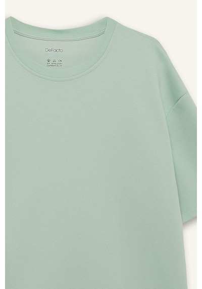 Defacto Oversize Geniş Kalıp Ütü Gerektirmeyen Bisiklet Yaka Kısa Kollu Basic Düz Ağır Kumaş Tişört X3926az25spgn1180 Yeşil Defacto Oversize Geniş Kalıp Ütü Gerektirmeyen Bisiklet Yaka Kısa Kollu Basic Düz Ağır Kumaş Tişört X3926az25spgn1180 Yeşil