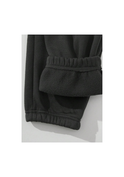 Tarzsokak Letter Embroidery Thermal Lined 4 Mevsim Eşofman Siyah