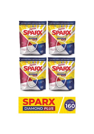 Asperox Sparx Dıamond Plus Bulaşık Makinesi Kapsülü 40lı 4 Adet