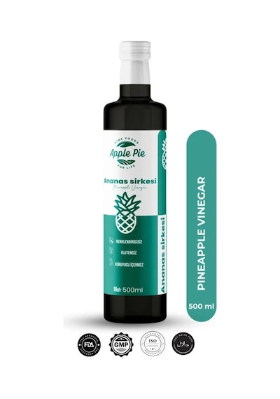 Apple Pie Ananas Sirkesi 500 Ml , Doğal Fermantasyon , Taze Üretim , Pineapple Vinegar