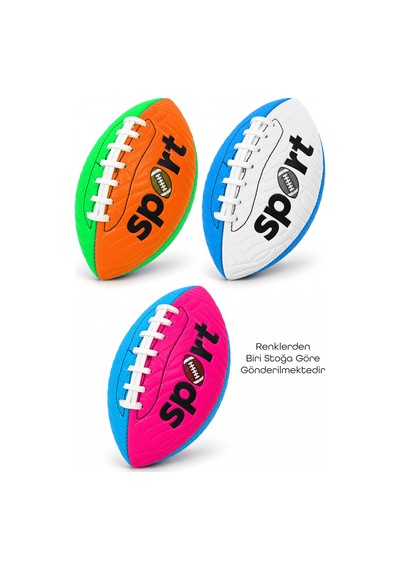 Amerikan Futbol Topu Dikişli Pu Suni Deri American Football Topu At Yakala Bahçe Topu 22 Cm Çok Renkli