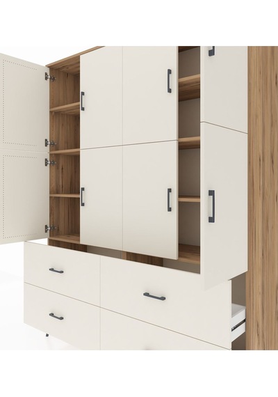 Hyperion Gardrop 8 Raflı 4 Çekmeceli 8 Kapaklı 176x44x221 Çam-aytaşı Aytaşı Hyperion Gardrop 8 Raflı 4 Çekmeceli 8 Kapaklı 176x44x221 Çam-aytaşı Aytaşı
