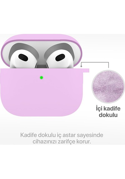 Airpods 3 Lansman Silikon Kılıf Lila