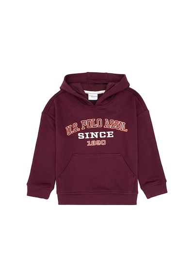 U.S. Polo Assn. Erkek Çocuk Bordo Kapüşonlu Sweatshirt 50313842-VR177