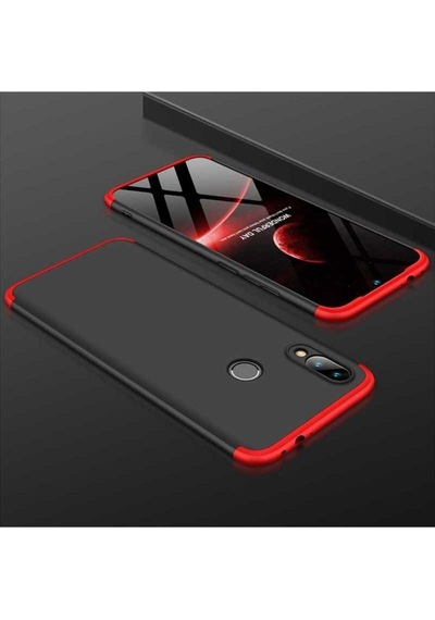 Galaxy M20 Kılıf Zore Ays Kapak Siyah-Kırmızı
