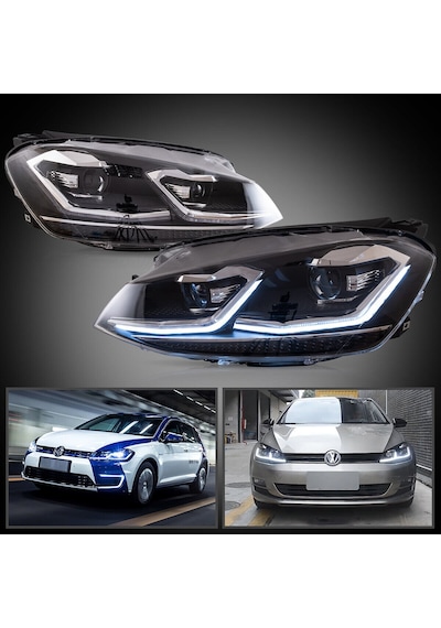 VW GOLF 7 2013-2016  7.5 DİZAYN KAYAR SİNYALLİ KROM J ÖN FAR