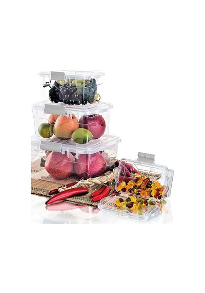 Kilitli Saklama Kabı 2 Boy Adet Larder Saklama Kabı Set 750ml+750ml Plastik Çok Renkli Diğer