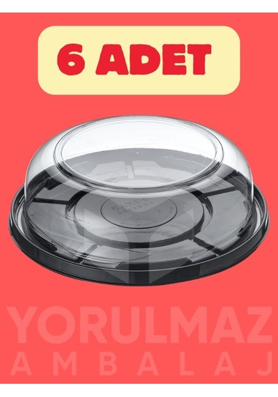 Pet Şeffaf Pasta Kabı Ve Kapağı Dayanıklı, Şeffaf Ve Şık Sunum Çözümü 6 Lı Paket
